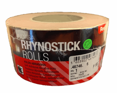 Rhynostick Red Line Roll 70mm x 25M P180