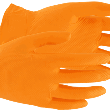Engangshanske Oransje Nitril  X-Large